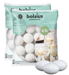 Bolsius Unscented 1.75" Floating Candles – Set of 40 White Floating Candles –... - Picture 1 of 9
