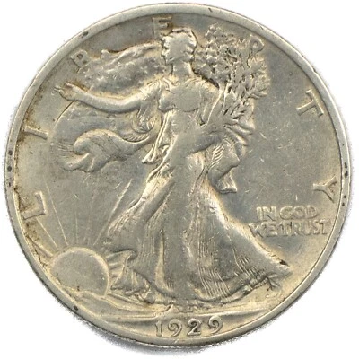 1929-S San Francisco Walking Liberty Half 50c XF+ Harshly Cleaned Details - Image 1 of 2