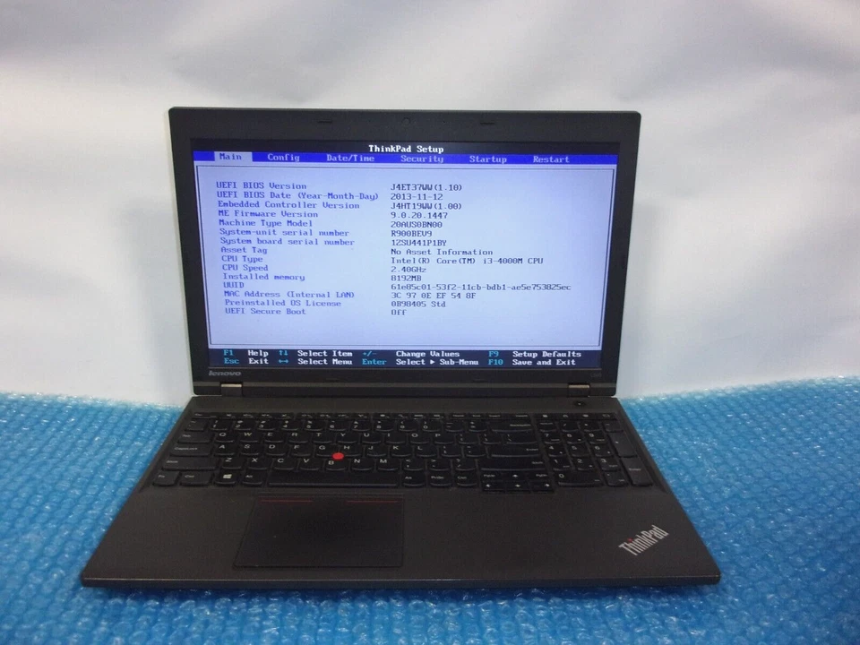 LENOVO THINKPAD L540 I3-4000M 2.40GHZ 4GB RAM 128SSD Win 10 Pro - Image 1 of 4