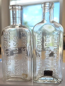 E. Hartshorn & Sons Glasflaschen Boston Masse klar geprägt geschliffen gegraben - Bild 1 von 5