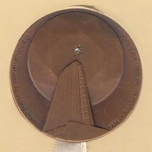 1974 ISRAEL DIAMOND INDUSTRY AWARD MEDAL 59mm 98gr BRONZE with a Diamond - Picture 1 of 4
