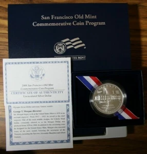 2006 S San Francisco Old Mint Uncirculated Silver $1 Commemorative with OGP +COA - Picture 1 of 3