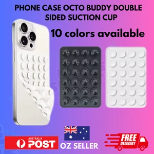 Double Sided Octo Buddy Phone Case Suction Cup Sticky Grippy Silicone Grip Mobil - Picture 1 of 30