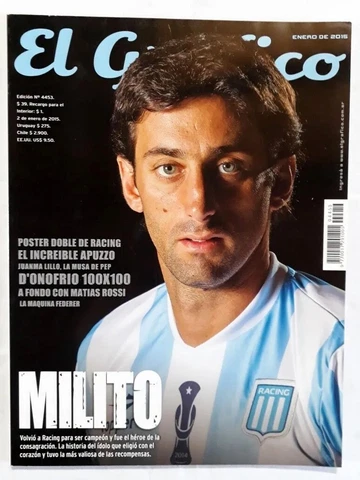 RACING CHAMPION 2014 - GABRIEL MILITO - El Grafico Magazine + Poster # 4453 Cover