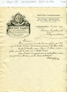 Dépt 38 - La Côte Saint André - Belle Entête d'une Célèbre Distillerie de 1911 - Picture 1 of 1