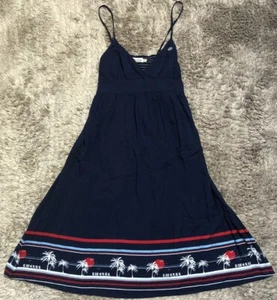 G9 Authentic Rip Curl Dress Blue Rayon Knee Length Summer Surf Judy Womens 10 - Picture 1 of 16