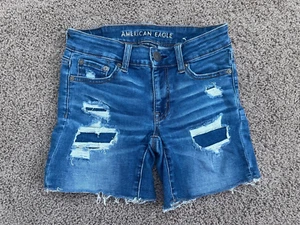 AMERICAN EAGLE Damen SHORTS Gr. 00 Midi Next Level Stretch Medium Wash - Bild 1 von 4