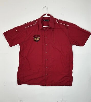 VTG COOGI Logo Button Up Shirt Mens Size 3XL Hip Hop Red Grunge Y2K Embroidered - Image 1 of 4