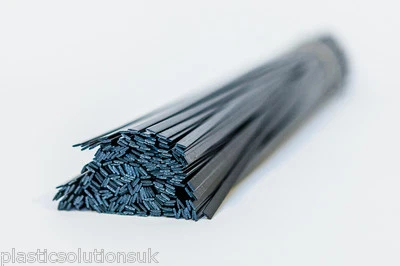 PLASTIC SOLUTIONS UK PA 6.6 Plastic welding rods (6mm) black, pack of 20 pcs /flat strips/