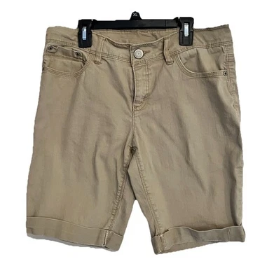 Pantalones Cortos Elásticos Chinos Caqui Faded Glory 10 9.5 '' Entrepierna 9'' Tiro Bronceado Bermudas Foto 1 de 4