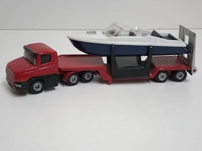 ⛔Scania Tieflader mit Motorboot °TOP° SIKU 1610 #056 (1077[1]) - Bild 1 von 4