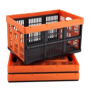 Collapsible Storage Baskets Folding Plastic Stackable Container 45L 3-Pack - Picture 1 of 12