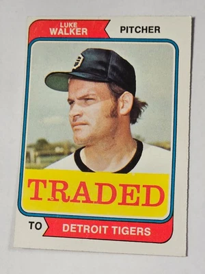1974 Topps #612T Luke Walker Traded Detroit Tigers Near Mint or better SCANNED - Image 1 of 2
