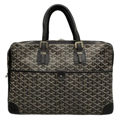Auth GOYARD ambassad Black Coated Canvas Leather Business Bag - Image 1 of 4