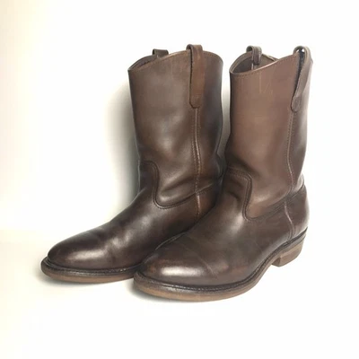 Vintage Red Wing Brown Leather Western Boots Men's Size 9D Pull On Made in USA - Image 1 of 4