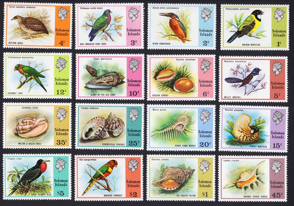 SOLOMON ISLANDS 1976 BIRDS, MARINE LIFE SC 316-331 MNH - Image 1 of 1