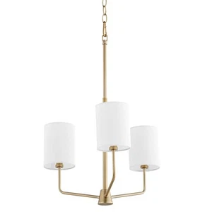 Quorum International 657-3 Harmony 3 Light 18"W Chandelier - Brass - Picture 1 of 9