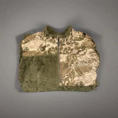 Realtree Men's 2XL Timber Camo 1/4 Zip Fleece Pullover Hunting Camping - Image 1 of 4