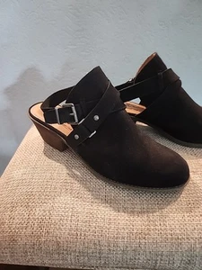 Coldwater Creek Walk With Me Wildleder schwarz Leder Absatz Bootie Größe 9  - Bild 1 von 6