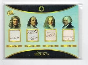 2024 Pieces of the Past 1700's Isaac Newton Franklin Voltaire Adams QUAD RELIC c - Picture 1 of 1