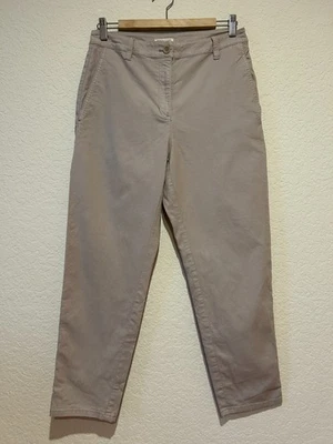 Pantalones de cáñamo de algodón orgánico Eileen Fisher talla 10P beige lona elástica minimalista Foto 1 de 4