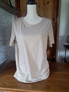 Talbots Damen Gold Metallic Viskose Mischung U-Boot-Ausschnitt T-Shirt Gr. Medium Freizeit - Bild 1 von 3