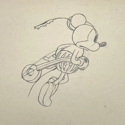 Dibujo de producción de Mickey Mouse Walt Disney 1933 Ye Olden Cel dibujo original Foto 1 de 3