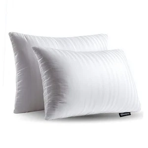  Luxury Goose Feathers Soft Pillows, 500 Thread Count Cotton Cover 20”x36” King - Picture 1 of 7
