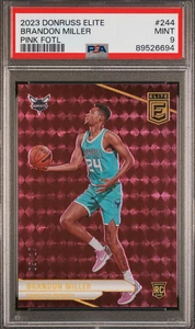 2023-24 Panini Donruss Elite - Brandon Miller #244 - Pink FOTL /18 - PSA 9 Mint - Picture 1 of 2