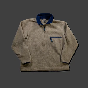 Pullover vintage in pile LL Bean Avena - taglia grande made in USA - Foto 1 di 6