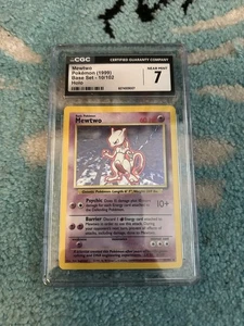 Mewtwo - 10/102 CGC 7 Base Set Unlimited Holo Rare Pokemon - NM - Bild 1 von 2