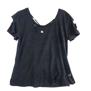 Blusa Camiseta Umgee Negra Envejecida Espalda Entrecruzada Talla M Manga Corta *Ver Des - Imagen 1 de 11