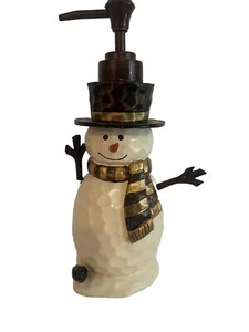 Christmas Soap or Lotion Dispenser SNOWMAN -  Use in Kitchen or Bath - Picture 1 of 5