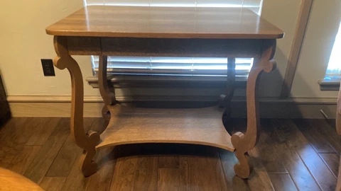 Antique Oak Library Table - 36” x 24" - Pickup Only Cover