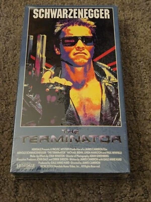 The Terminator VHS 1992 Hemdale Arnold Blue Gray Cover NEW Sealed Watermarks - Image 1 of 4