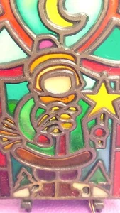 Polish Stained Glass With Foldable Cast Iron Tealight Candle Holder Christmas - Picture 1 of 7