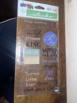 Sticko Photo Safe Phrase Cafe Happily Ever After Prince Queen Dream Scrapbooking - Image 1 of 2