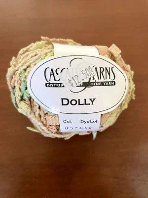 Cascade Yarns DOLLY Cotton/Acrylic Ribbon Flag Yarn clr 05 Yellow/Green/Orange - Image 1 of 4
