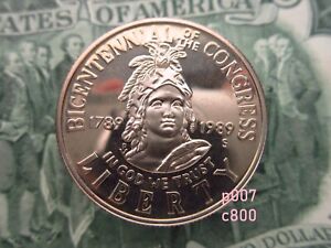 USA $1/2 Dollar 1989 S Congress Bicentennial Proof America Commemorative Coin j