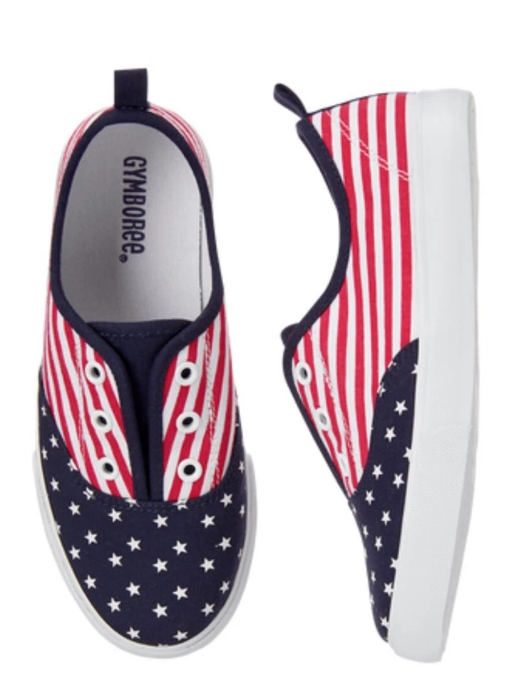 Tênis Gymboree Star Spangled Days bandeira dos EUA novo com etiquetas masculino tamanho 2 - Imagem 1 de 1