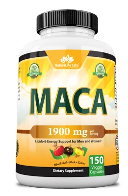 Maca Orgánica 1900 MG por porción 150 cápsulas veganas Raíz de Maca Peruana  Foto 1 de 4