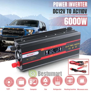 Car Power Inverter 6000W DC 12V to AC 110V 220V Pure Sine Wave Solar Converter - Picture 1 of 70