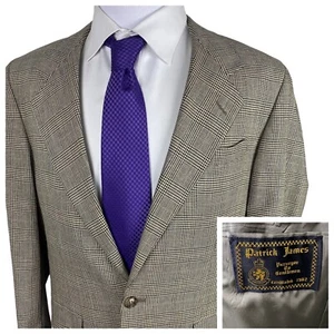Patrick James Sport Coat 40R Actual 42R Glen Plaid Weave Vintage Blazer Academia - Picture 1 of 21