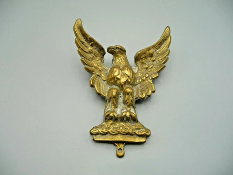Vintage Brass Eagle Opened Wing Door Knocker Great Detail Mid Century Cover