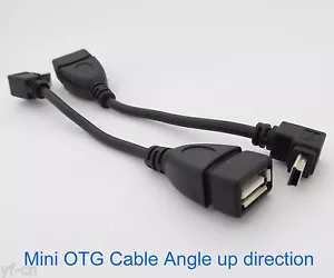 1pc UP Angle 90D Host OTG Adapter Cable Mini 5pin USB male to USB 2.0 Female - Picture 1 of 11