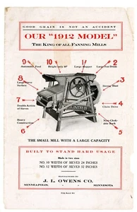 J L Owens 1912 Model Fanning Mills J L Owen Co Minneapolis Minn  brochure - Picture 1 of 3