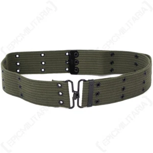 Olive Green Pistol Belt - Webbing Army Military Equipment Cotton US American New - Picture 1 of 5
