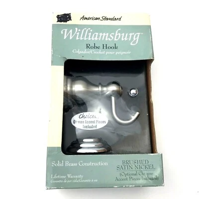 Nuevo gancho para bata American Standard 'Williamsburg' níquel satinado cepillado y cromo opcional Foto 1 de 4