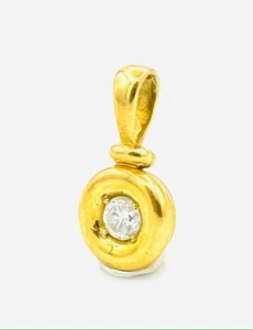 MAGNIFIQUE PENDENTIF OR 18 CARATS - Solitaire diamant 0,20 carat - 1,62 g - Picture 1 of 3