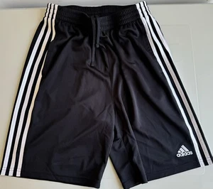 Adidas 3-Stripe Shorts Youth Boys XL (18-20) Black w/White Stripes - Picture 1 of 6
